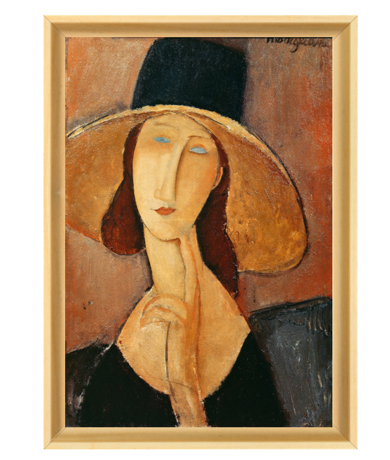 Jeanne Hebuterne avec un grand chapeau - Amedeo Modigliani
